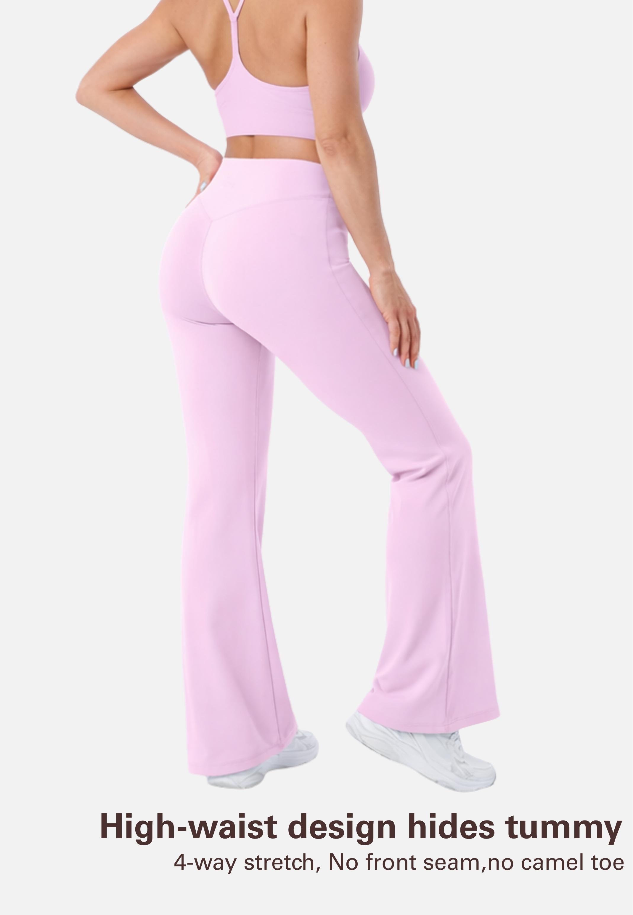 Coral Canton High Waistband Stretch Flared Pants