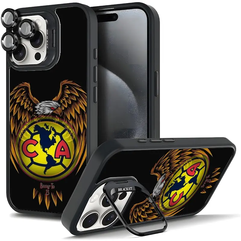 Bold CA Team Eagle Graphic Multi-Model Metal+TPU Smartphone Case - Heavy-Duty Bumper, Magnetic Durable Metal Lens Frame, Film Bracket Stand, Anti-Drop Corners, Protection Accessory for iPhone 17/AIR/16/15/14/13/12/11 PRO PLUS MAX (11X-L0728), Accessories,