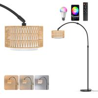 Cylindrical Rattan + Protruding Lampshade