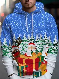 Printed Men's Novelty Hoodie, Santa Claus