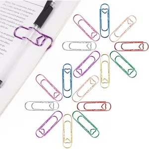16 Pack  Paperclip Pen Holder for Notebook, Professional Heart Paper Clips Organizer, Multi-Purpose Metal Paper Clip Pen Holder,  Colors &Easy to Use for Students, Office & School