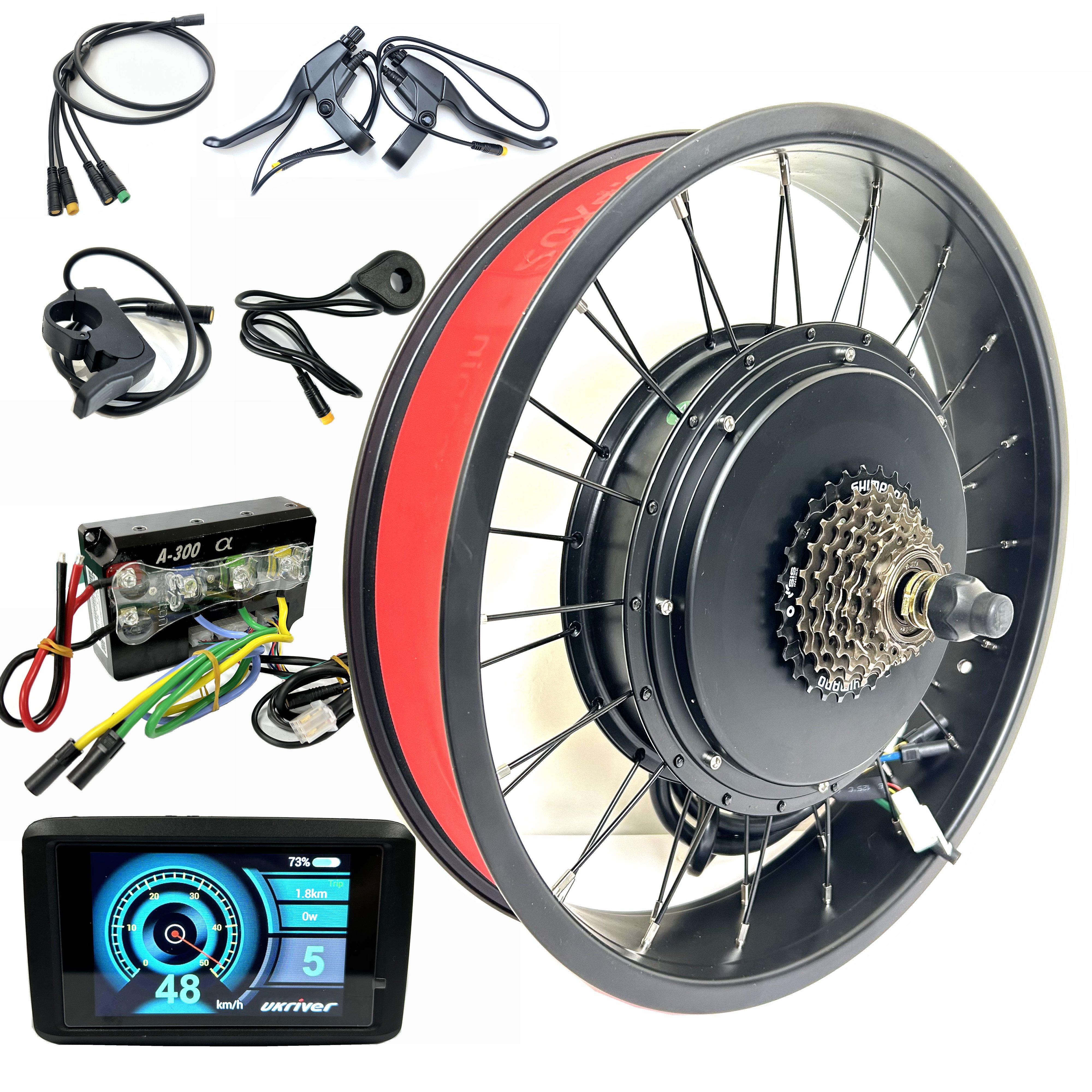 72V3000W Hub Motor Kit for Electric Bicycle 20x4.0 inch Rear Drive