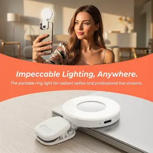 Foldable Phone LED Light, 2500k-8500k Dual Tone, Type-C Charging 400mah, Ideal for Live Streaming, Selfies, Tiktok Video Recording, Screen Safe Silicone Clip