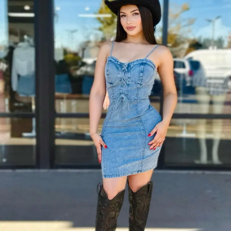 western denim dress outfits ideas - TikTok Shop