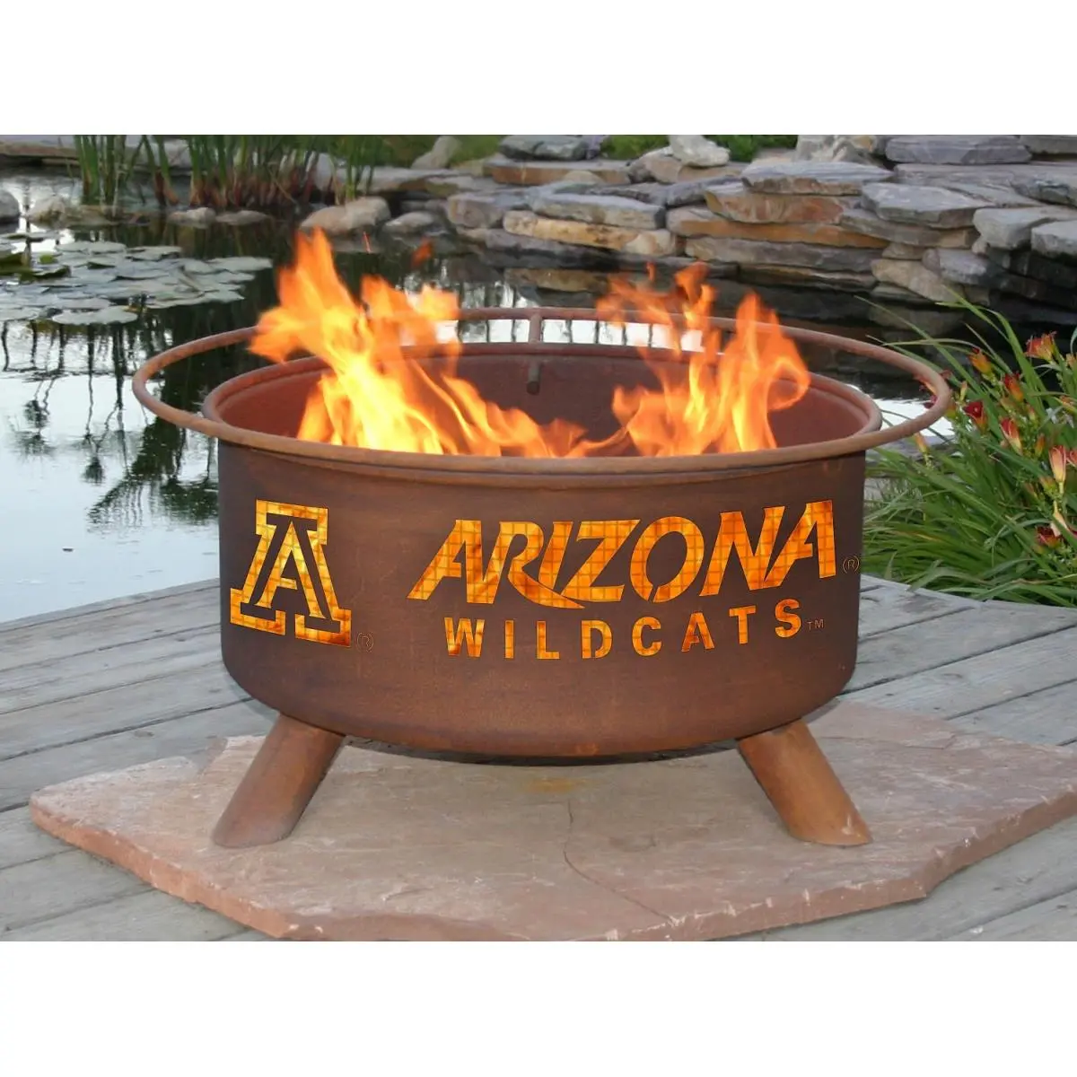 212 MAIN Arizona Patina Wood Burning Fire Pit - Outdoor Patio Firepit with BBQ Grill, Poker, Legs for Outdoor Living, Home Improvement, Garden Supplies, Wood Burning Firepit, Patio Fire Pit