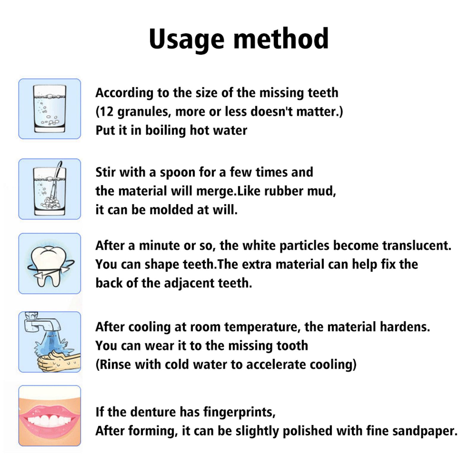 Malleable Dental Gel (30ml Box) Film And Television Makeup Denture Modification Temporary Dental Filling Gel For Filling Cavities And Gaps Between Teeth