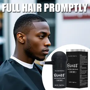 Bunee Hair Building Fibers 15g - Instant Rush Hair Thickener for Men, Root Touch-Up Spray for Sparse Hair, Natural Aesthetic, Water - Resistant, Matte Finish Hair Thickening Regrowth Formula
