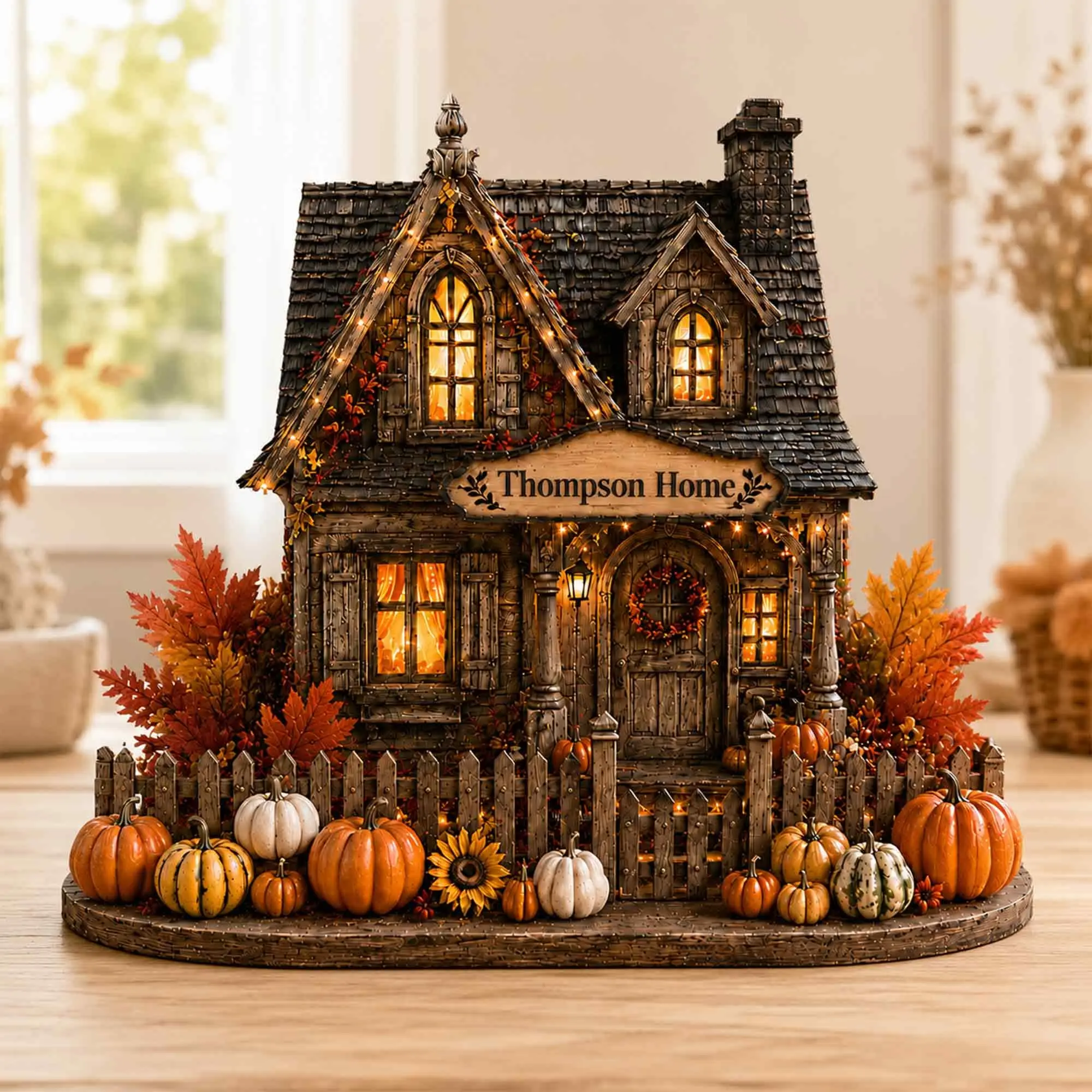 Personalized Harvest Home Wooden Block, Halloween Decorations 2026, Autumn Village Wooden Sign, Fall Pumpkin Decor, Thanksgiving,Harvest Home Gift, Cozy Country Shelf Decor, Fall Decor 2026