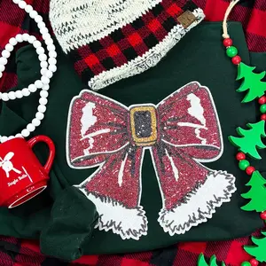 Sequin Santa Bow Patch