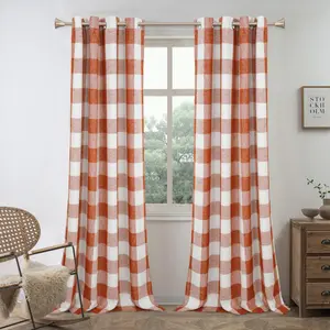 DriftAway Buffalo Plaid Check Curtains Plaid Pattern Window Curtain Grommet 2 Panels