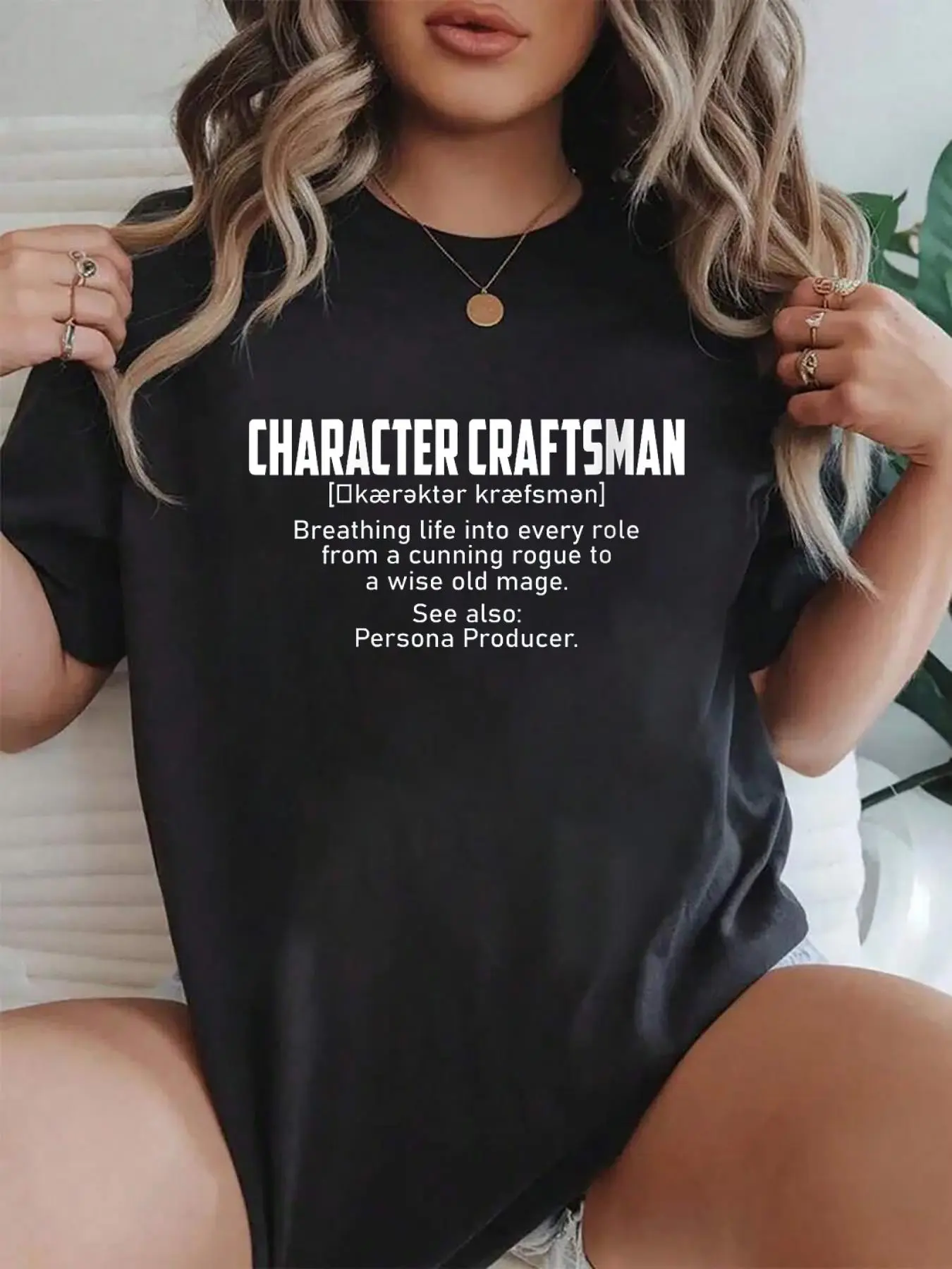 100% cotton Womens Character Craftsman - breathing life into every role from o-neck T-Shirt Crew Neck short Sleeve T-Shirt, Casual Print Graphic Cotton Tees Women Tops