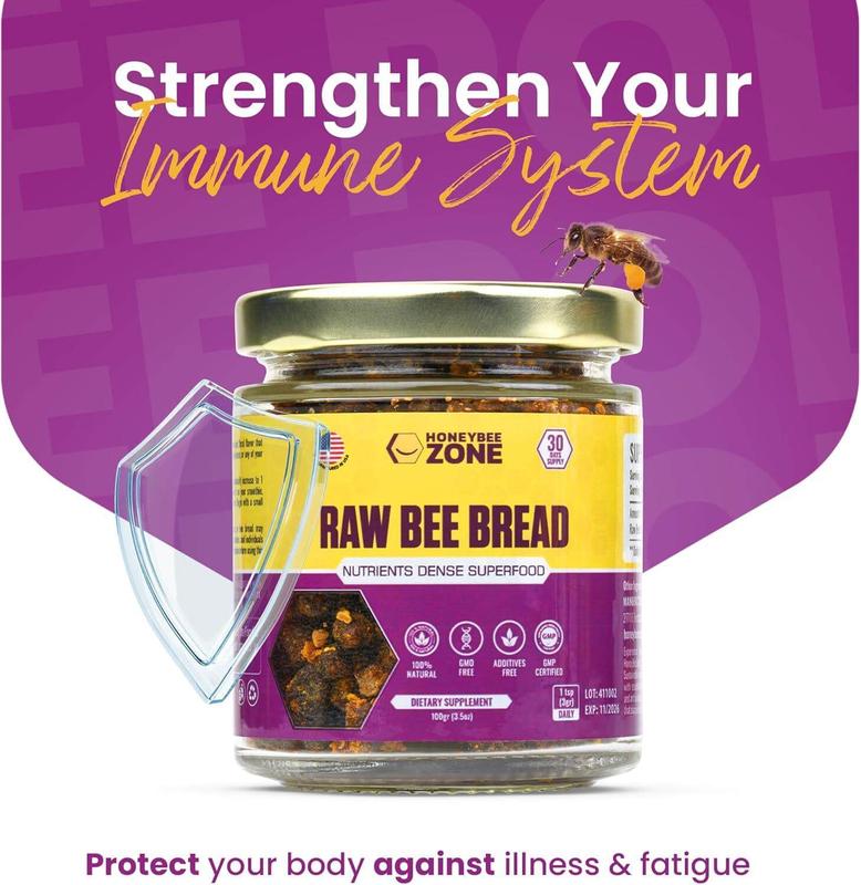Honeybeezone Bee Bread & Bee Pollen Raw Granules - Natural Bee Supplement Bundle