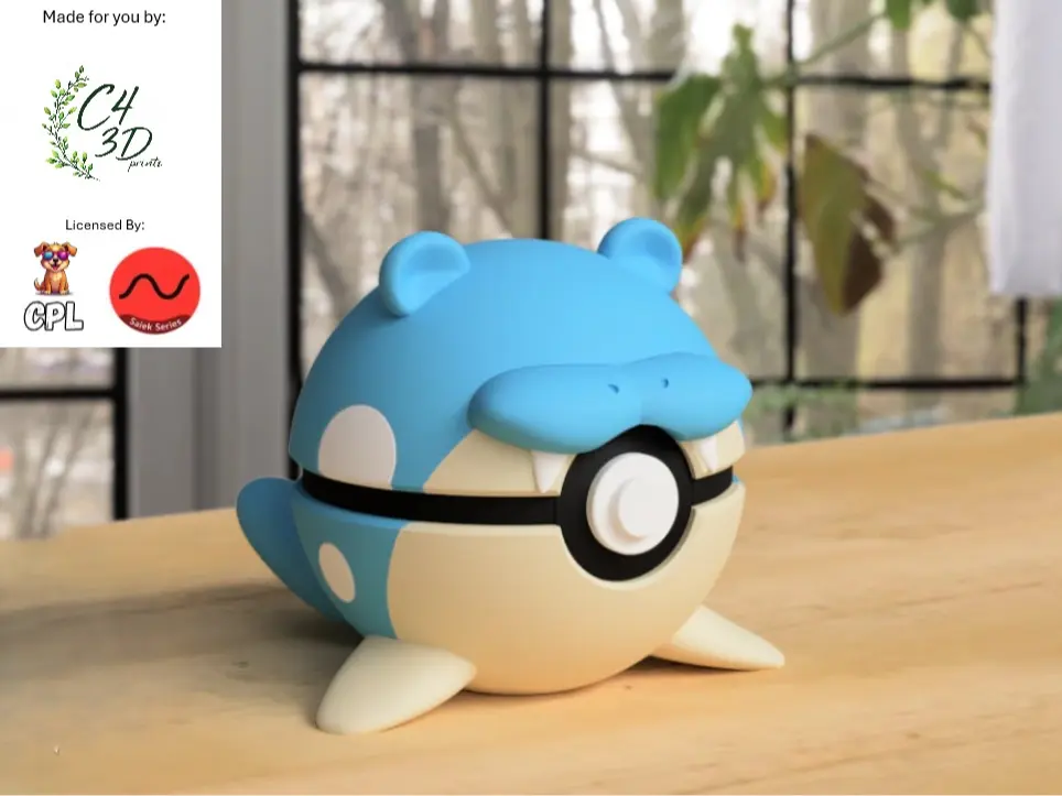Spheal Ball - 1st Print - High-Quality PLA, 3D Printed Pokeball Figure