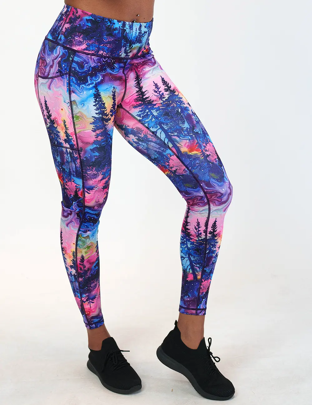 Dreamscape High Waisted Leggings for Women, Squat Proof Compression Tights with Pockets for Yoga & Running