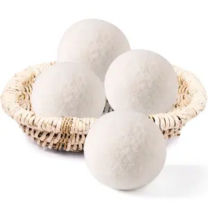 LMMAKE Wool Dryer Balls - 100% Handmade Premium New Zealand Wool Natural Fabric Softener Eco-Friendly Hypoallergenic Reduces Wrinkles Saves Drying Time No Chemicals or Additives - Laundry