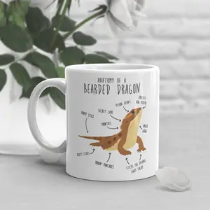Bearded Dragon Coffee Mug, Cute Reptile Gift, Bearded Dragon Lover, Funny Lizard Cup, Gift for Him, Her, Housewarming, Birthday, Anatomy