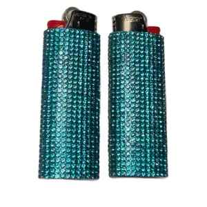 Pink Planes Diamond Lighter Case - Crystal Rhinestones - 2 Pack - Luxury - Bling Lighters - Gift Accessories bic lighter vintage custom sparkle fancy rhinestone Silver pocket
