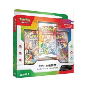 Pokémon First Partner Illustration Collection Series 1 Trading Card Game Includes 3 Bonus Cards