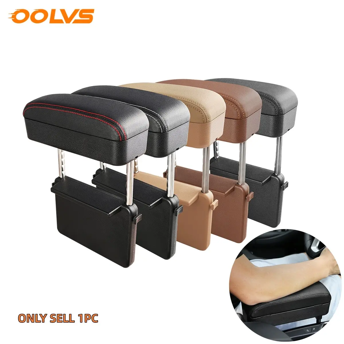 Car Armrest Support, Car Elbow Rest Pad, Universal Armrest Extender with Storage Box, Console Storage Organizer, Car Interior Accessories, Car Interior Organizers, Auto Interior Organizers, Leather Car Armrest