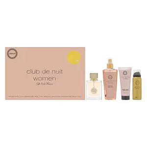 Club de Nuit Woman by Armaf 4 Piece Set Includes: 3.4 oz Eau de Parfum Spray + 3.4 oz Body Lotion + 1.7 oz Perfumed Body Spray + 8.4 oz Fragrance Body Spray