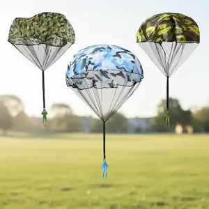 Parachute Toy, 3 Counts/set Army Camouflage Parachute Toy, Durable Outdoor Flying Parachute Toy, Fun Outdoor Toy for Kids