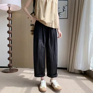 Comfort Meets Style – Women’s Elastic Waist Trousers, Breathable & Non-Iron, Natural Drape – Daily Wear Essential