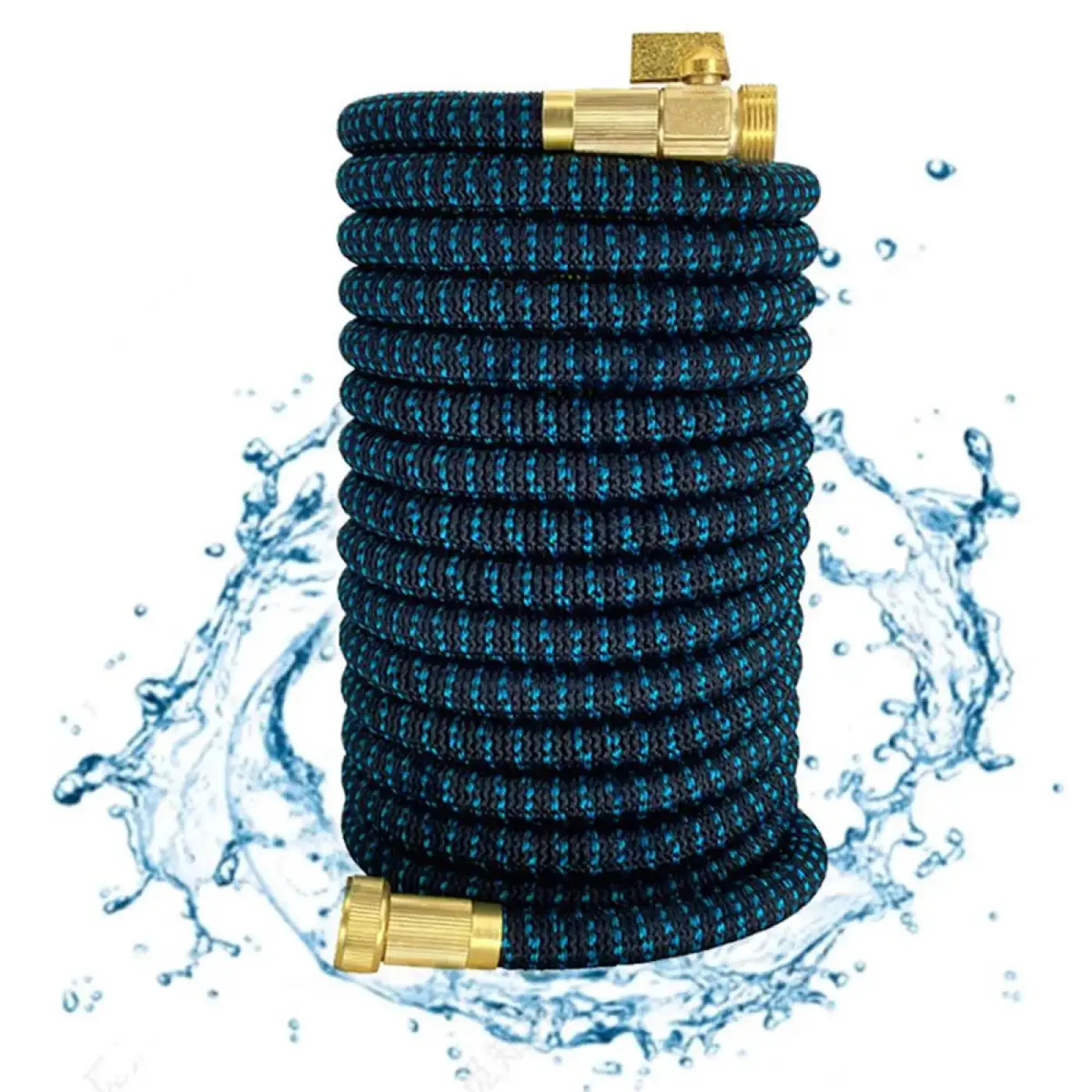 Humwam 50FT Expandable Retractable Garden Hose 1 Count, Kink Resistant Flexible Water Pipe with Solid Brass 3/4'' Fittings, Durable Portable Outdoor Water Hose for Lawn Watering & Household Cleaning