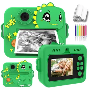 Dinosaur Design Digital Portable Camera, Cute video Recording Pocket Camera Toy, 32GB Memory Card, Perfect Gift, colorful Playful Design