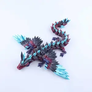 3D Printed Crystal Wing Dragon Fidget Toy – Articulated Fantasy Desk Toy Gift