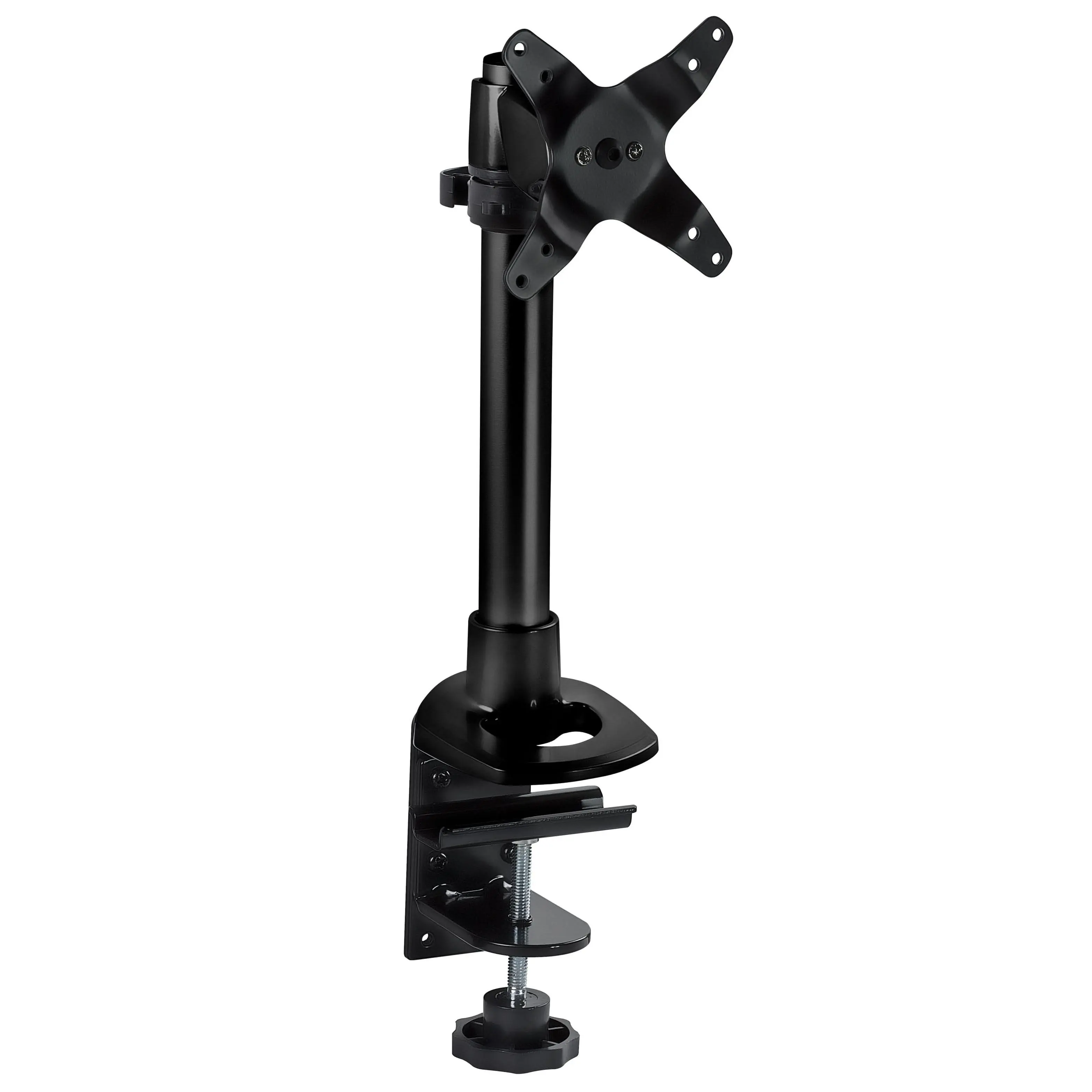 MOUNT-IT! Compact Single Monitor Desk Clamp Riser - Adjustable Arm, Clamp Base, Desk Accessories for Office Commercial Furniture - Find Perfect Viewing Angle