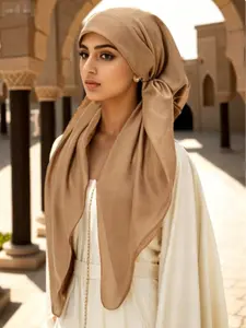 Women's Solid Color Instant Hijab, Daily Elegant Modest Minimalist Breathable Comfortable Hijab, Fashionable Soft Hijab for Women & Girls