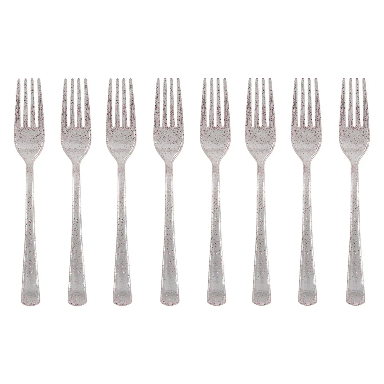 Bulk 96 Pc. Pink Glitter Plastic Forks