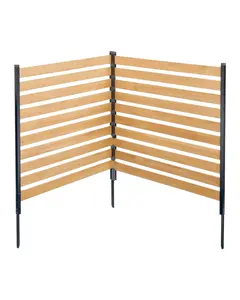 Wood Privacy Fence Panels For Outdoor Air Conditioner Enclosure, 2 Slatted Panels, Weather Resistant Wooden Fence To Shield AC Unit, 38\" W X 42\" L, Easy Assembly, Backyard Privacy Screen, Durable Cedar Construction, Slat Design