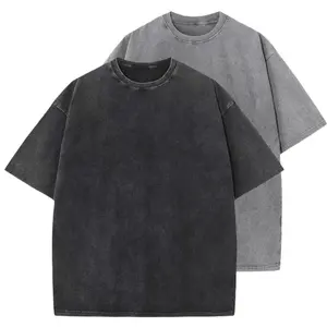 Echoepic Oversized T-Shirts Men&Women Unisex Heavyweight(280g) Cotton Loose-Fit Underwear Basic Mineral Wash Oversized Top Streetwear Baggy Grunge Clothes Casual