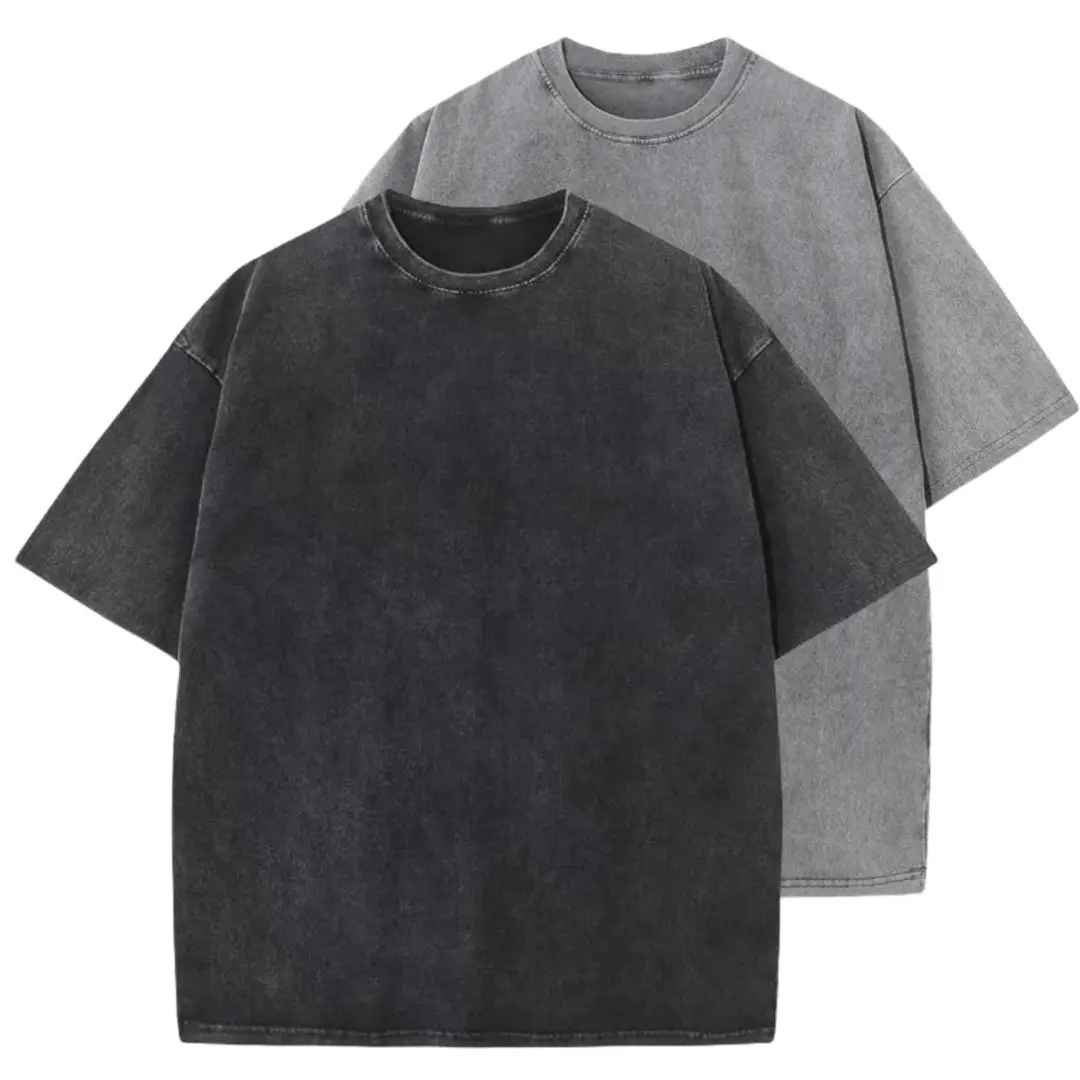 Echoepic Oversized T-Shirts Men&Women Unisex Heavyweight(280g) Cotton Loose-Fit Underwear Basic Mineral Wash Oversized Top Streetwear Baggy Grunge Clo