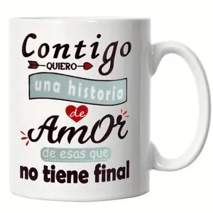 Romantic Ceramic Coffee Mug 11oz with Love Message Perfect for Home Office and Gifting