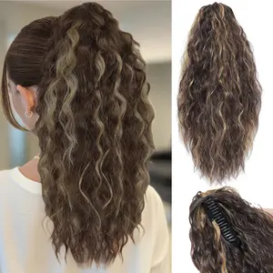 20" Claw Clip In Ponytail Extension for Women Long Curly Wavy Pony Tails Hair Extensions  Fluffy Synthetic Clip in Ponytail Hairpiece for Instant Length & Volume