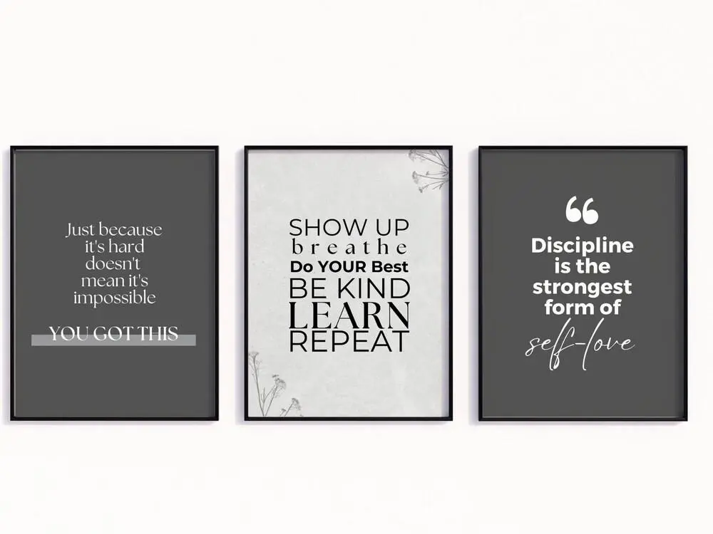 Office Wall Art Printable Posters Set of 3 Inspiring Office Wall Decor Hard Work Quote Posters Inspirational Home Office Decor for Women