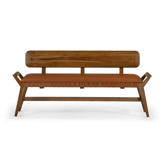 Wrenn Teak & Leather Bench Wrenn Teak & Leather Bench