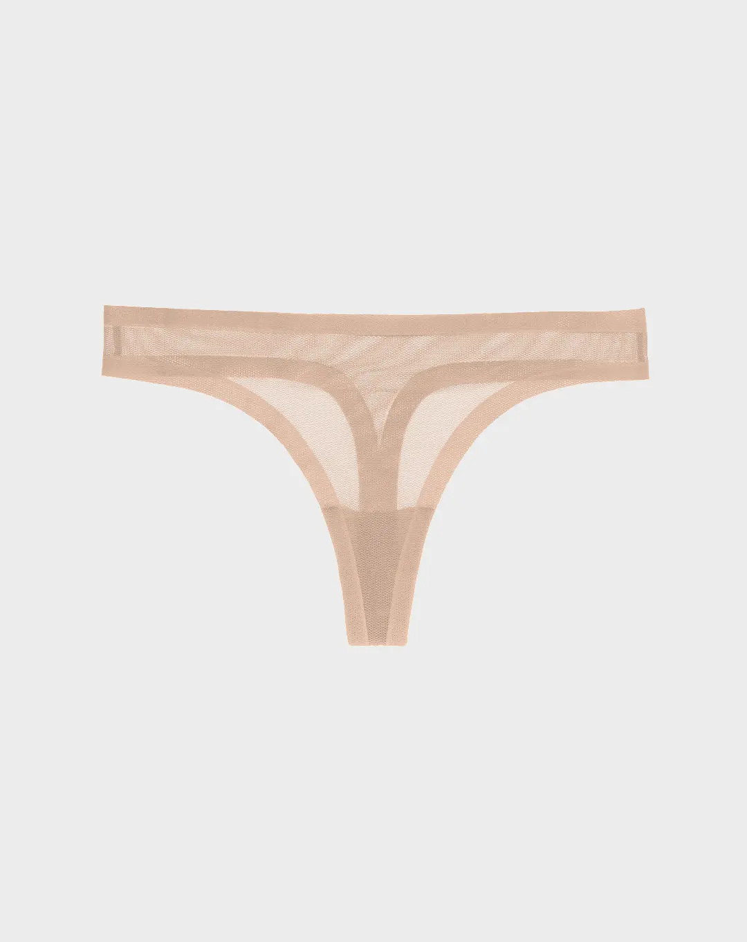 Women's Champagne Seamless Sheer Panty, Cotton Modest Fabric Underwear