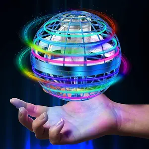 Flying Spinner Ball Boomerang Toy, RGB LED Magic Flying Ball, Hand Controlled Hover Orb, Anti Gravity Flying Toy for Kids & Adults, Rechargeable UFO Drone Ball, Indoor Outdoor Interactive Game, Cool Birthday Gifts for Boys Girls Teens