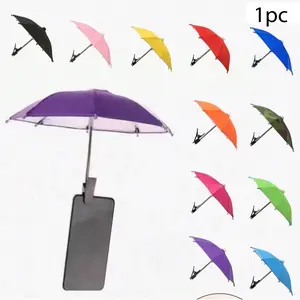 Mobile Sunshade Umbrella with Clip Stand, Outdoor Phone Holder, Adjustable Clamp, Universal Anti-Glare, Fits Smartphone, Kindle, iPad, Navigation
