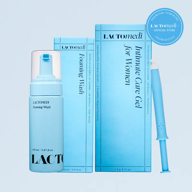 LACTOMEDI Intimate Care Gel & Foaming Wash - Gentle Daily Feminine Comfort & Cleansing Vaginitis Relief Personal Hygiene Liquid