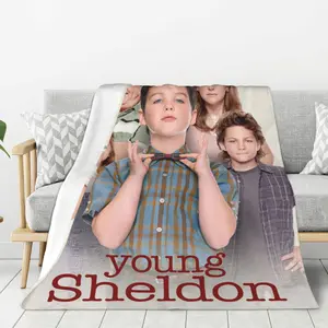 Young Sheldon Poster Blanket Cozy Soft Fleece Flannel Bed Blanket All Season Throw Blanket 40"x30" For Bed Sofa Couch Office Car Camping