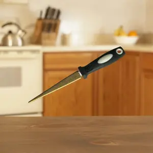 [Diamond Sharpener Tool] 2-in-1 Diamond Grinding Stone File & Steel Cutting Knife Sharpener - Ergonomic Handle, Multifunctional Kitchenware Gardening Tool Sharpening System, No Assembly Required, Red & Black Design for Scissors, Knives, and Tools