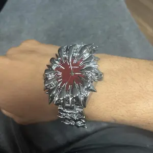 Handmade Quartz Analog Watch, Original European Style Vampire Dragon Scale Spike Design, Unisex Small Batch Wristwatch, Unique Jewelry Accessory