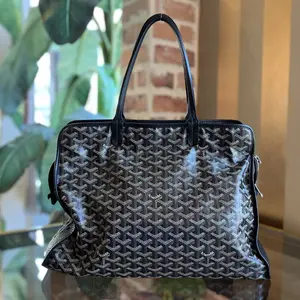 Pre-owned Goyard canvas Shoulder Bags Sac Hardy Pet Carrier PM Black Goyardine Tote