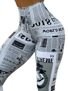 Women’s Newspaper Print Skinny Pants