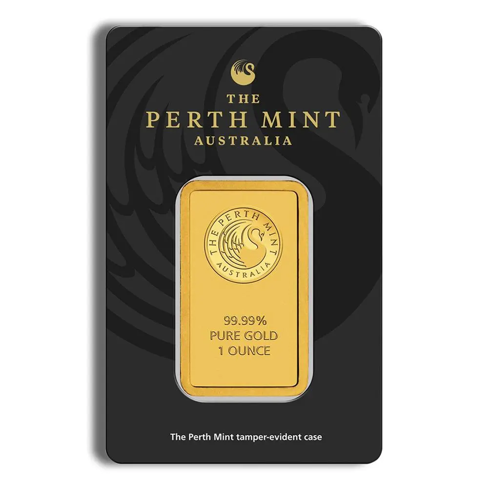 1 oz Gold Bar - Perth Mint (Black Card)