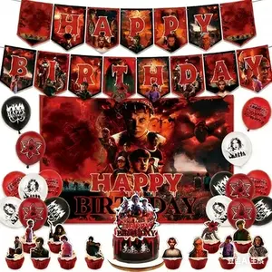 2026 New Stranger Things 5 Theme Birthday Party Decoration Set, Cake Topper Backdrop Balloons Gift Kit, Daily Use